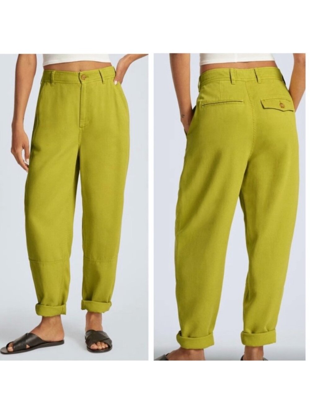 Everlane Women's Chartreuse Buttersoft Relaxed Chino Pant Size 2